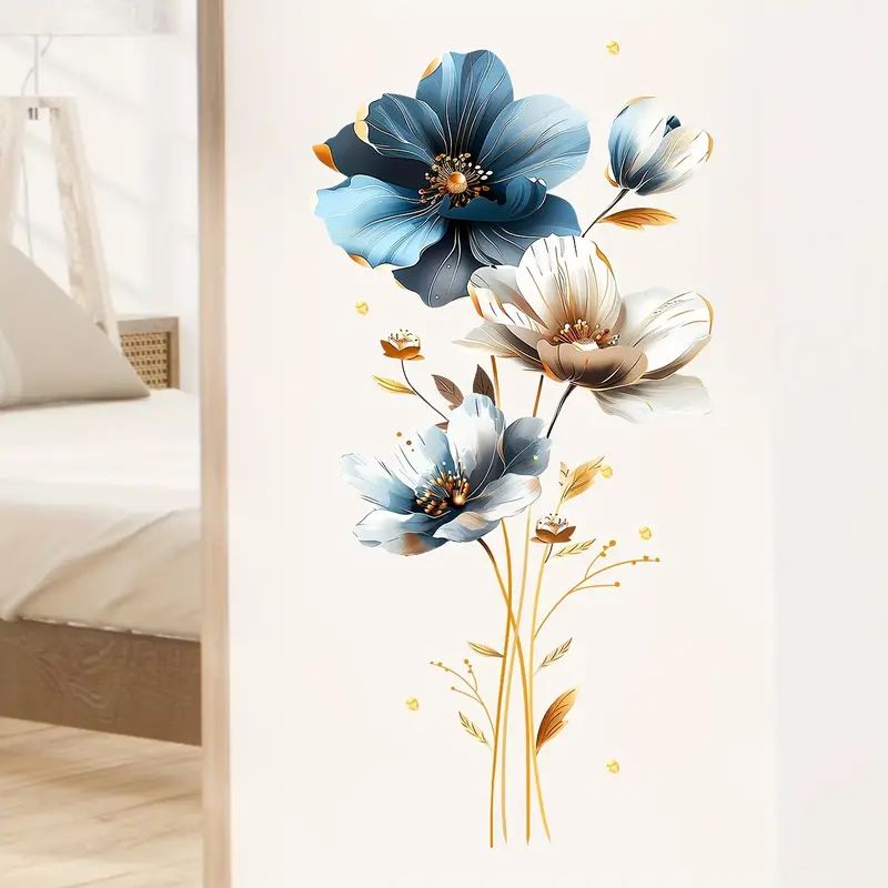 Konstnärliga vackra blommor väggdekor - Artistisk design - Blomstermotiv - Väggdekorshopen	