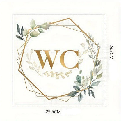Elegant WC dörrdekal väggdekor - Toalettskylt - 15x10cm - Modern design - Väggdekorshopen	