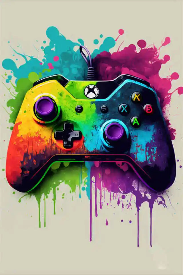 Gaming explosion poster - Färgglad design - Spelmotiv - Väggdekorshopen	
