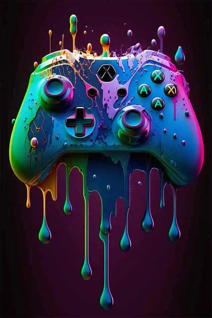 Gaming explosion poster - Färgglad design - Spelmotiv - Väggdekorshopen	
