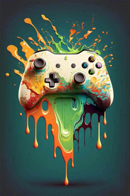Gaming explosion poster - Färgglad design - Spelmotiv - Väggdekorshopen	