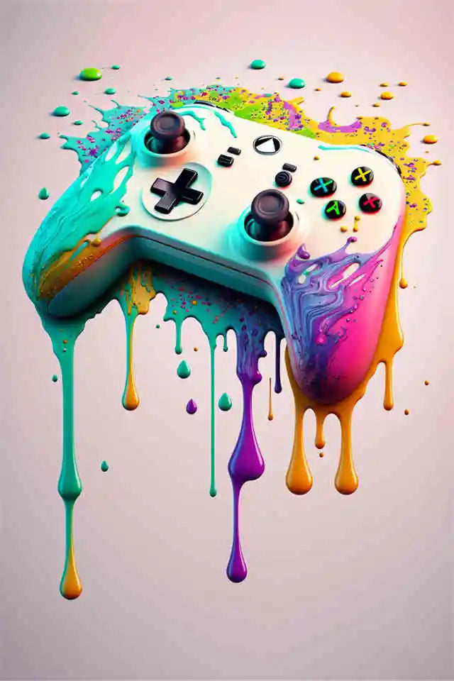 Gaming explosion poster - Färgglad design - Spelmotiv - Väggdekorshopen	