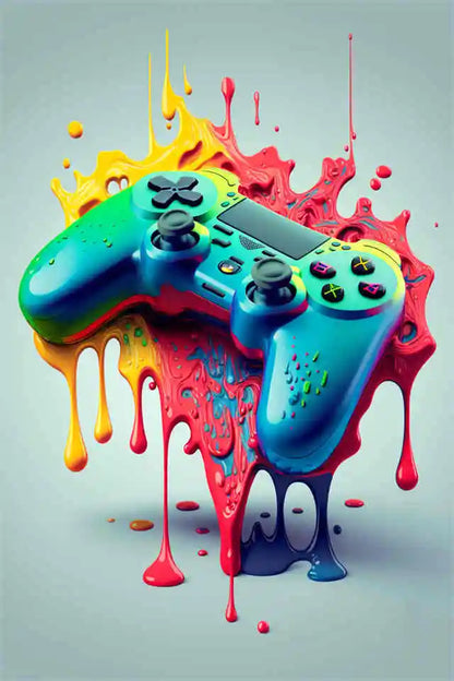 Gaming explosion poster - Färgglad design - Spelmotiv - Väggdekorshopen	