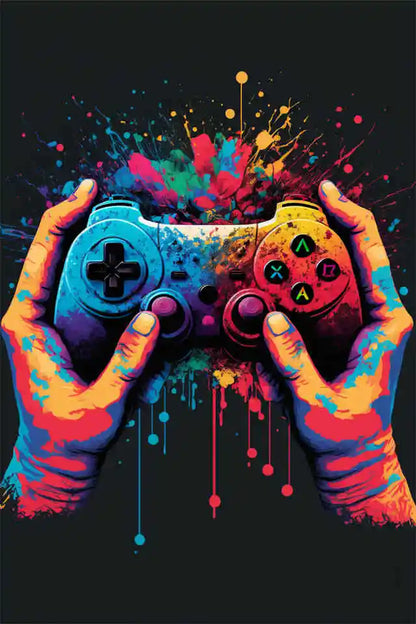 Gaming explosion poster - Färgglad design - Spelmotiv - Väggdekorshopen	