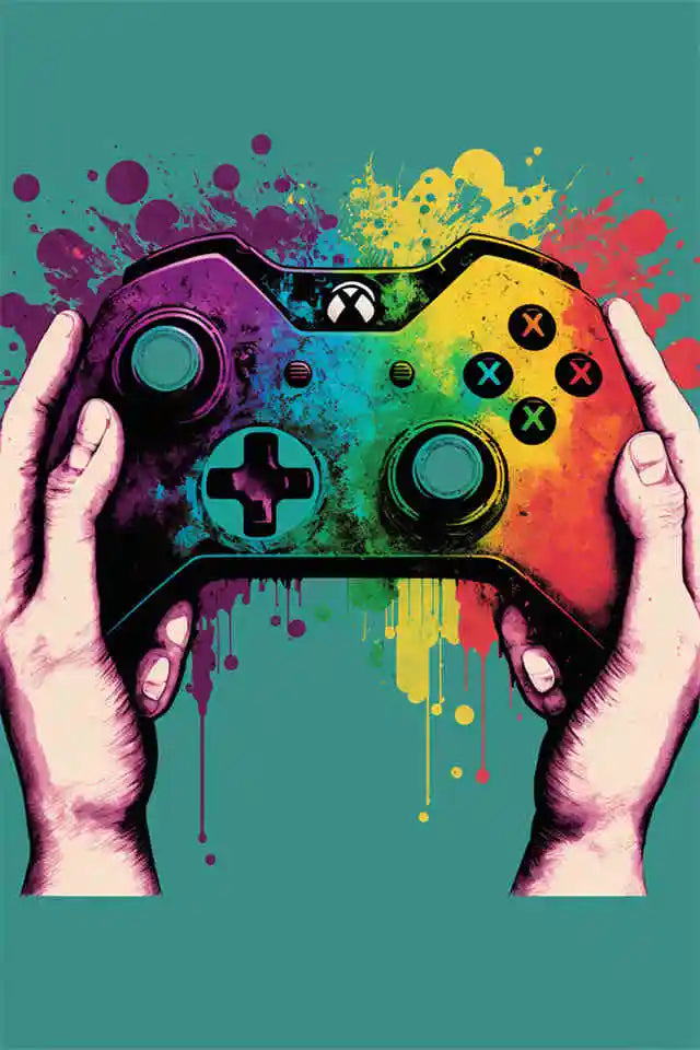 Gaming explosion poster - Färgglad design - Spelmotiv - Väggdekorshopen	
