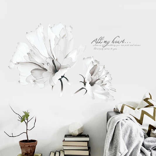Vita blommor  - Elegant blomdesign - Skandinavisk stil - shopen