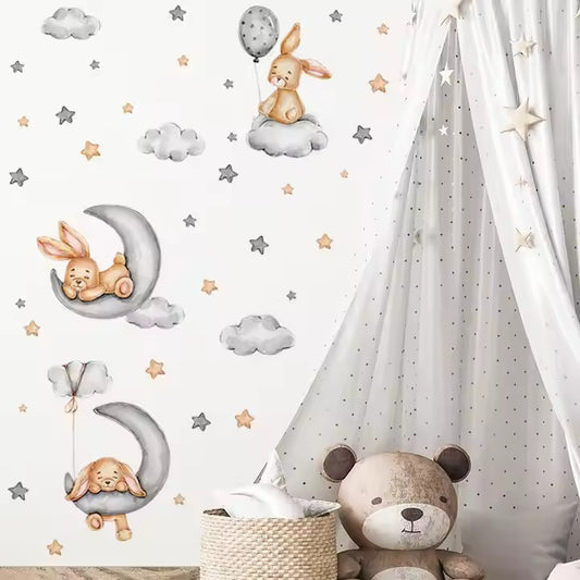 Sovande kaniner  - Drömlik design - Barnrumsdekor - shopen