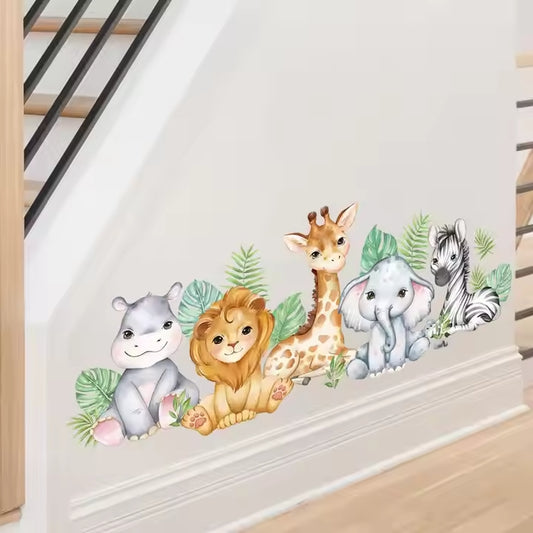 Safaridjur på rad  - Safari design - Barnrumsdekor - shopen