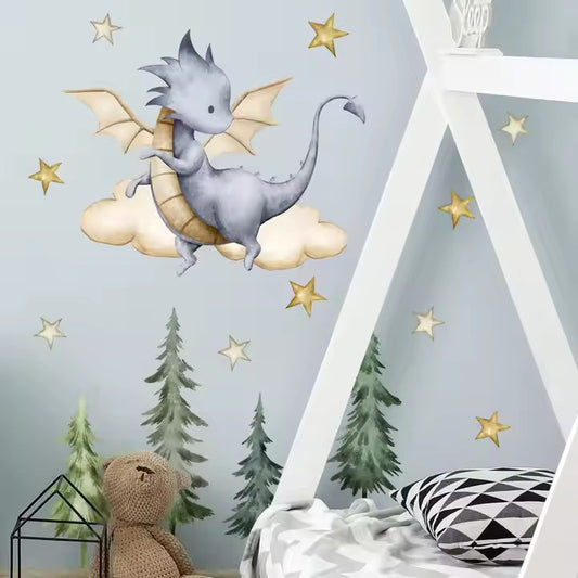 Babydrake med stjärnor  - Fantasifull design - Barnrumsdekor - shopen