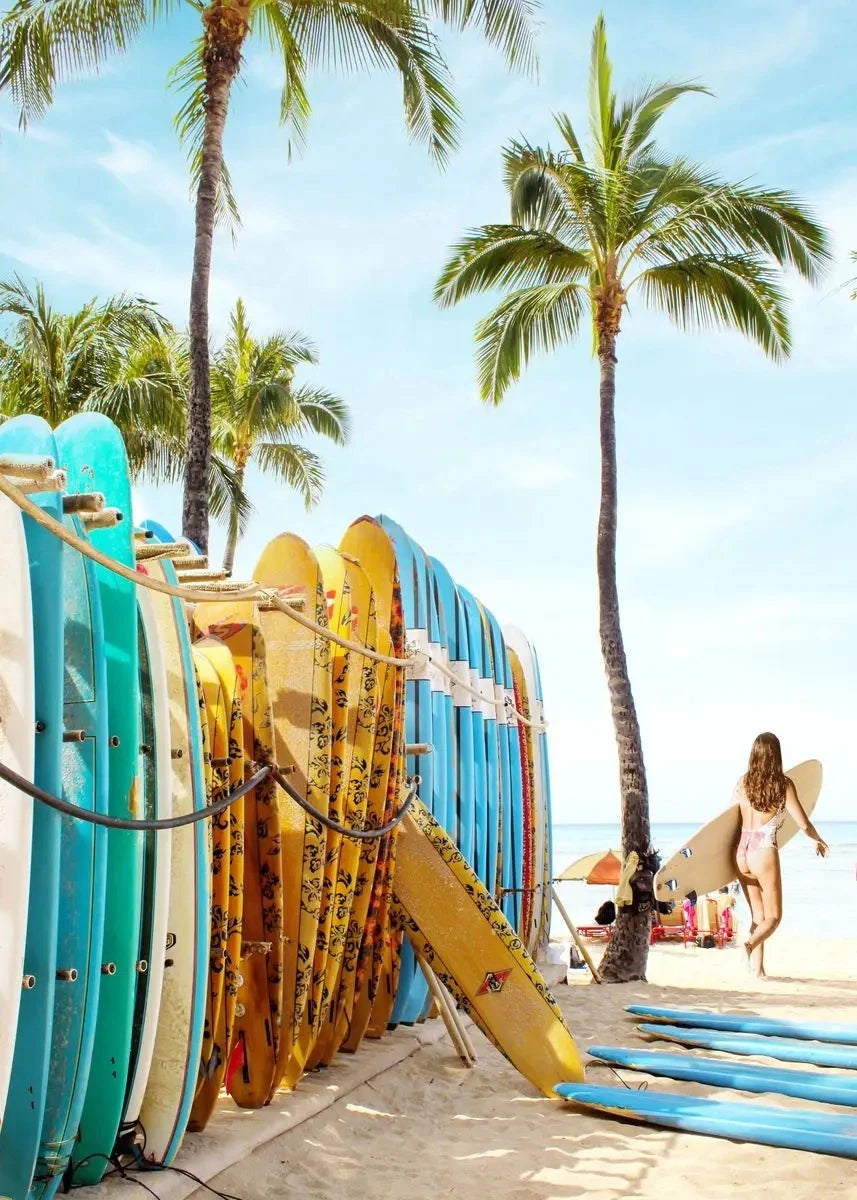 Strandmotiv och surfkultur poster - Strandliv design - Väggdekorshopen	