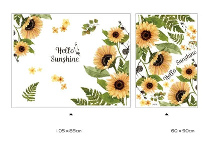 Solrosor väggdekor - Somrig blomdesign - Gul blomsterdekoration - Väggdekorshopen	