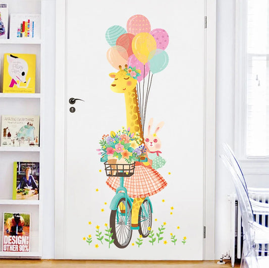 Cyklande giraff  - Lekfull design - Barnrumsdekor - shopen