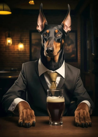 Hundar i pubmiljö poster - Humoristisk design - Vuxendekor - Väggdekorshopen	