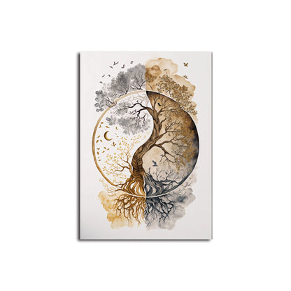 Livets träd poster med Buddha - Andlig design - Meditativ väggkonst - Väggdekorshopen	