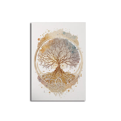 Livets träd poster med Buddha - Andlig design - Meditativ väggkonst - Väggdekorshopen	