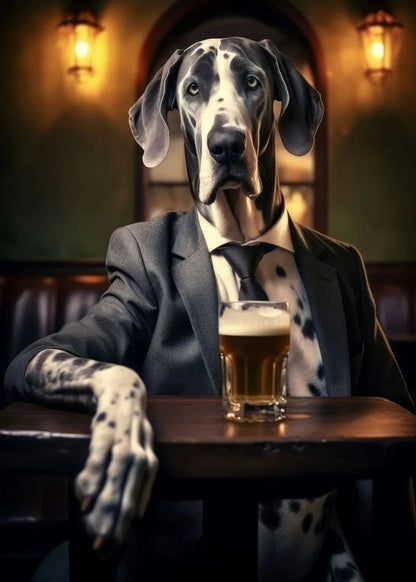 Hundar i pubmiljö poster - Humoristisk design - Vuxendekor - Väggdekorshopen	