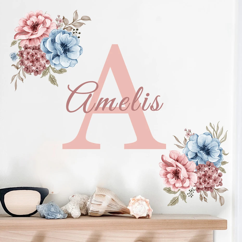 Personlig  initial med blommor