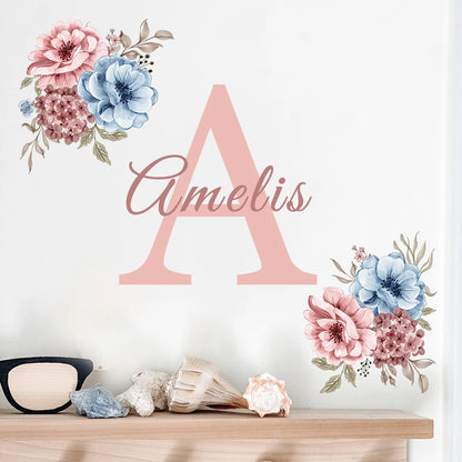 Personlig  initial med blommor