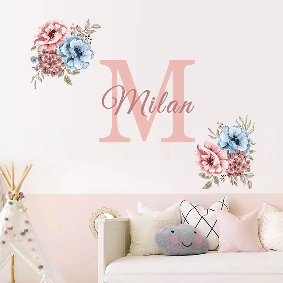 Personlig  initial med blommor
