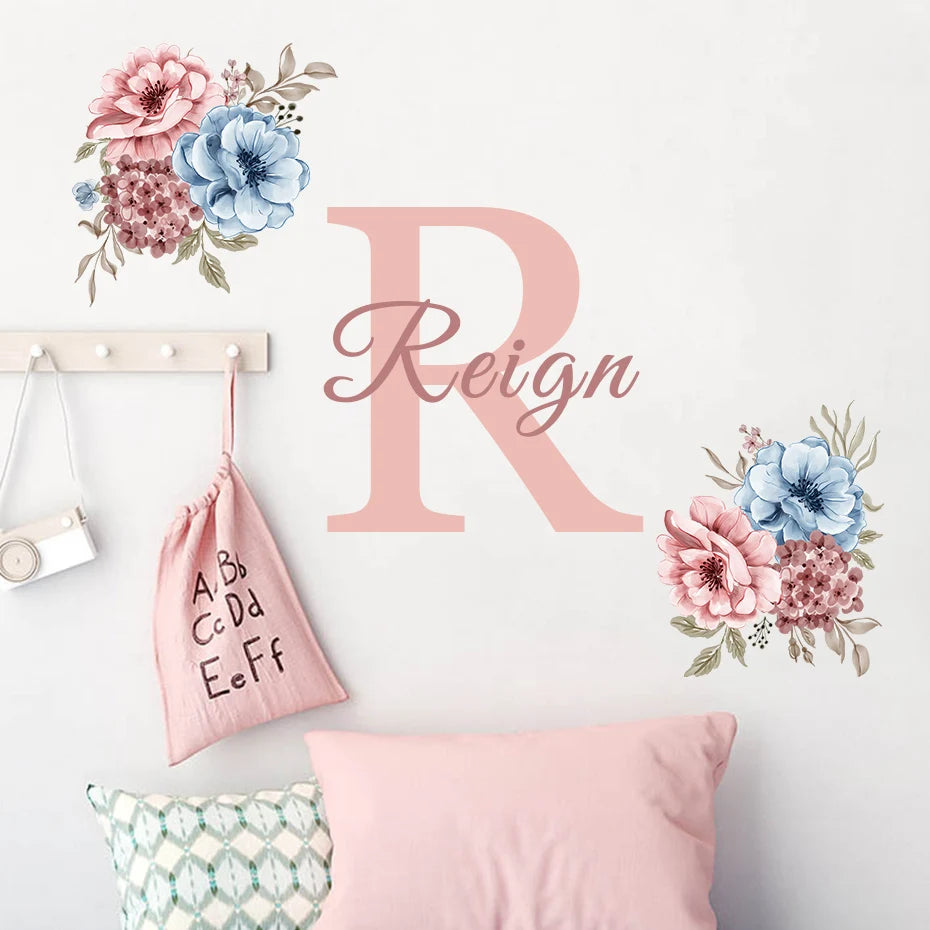 Personlig  initial med blommor