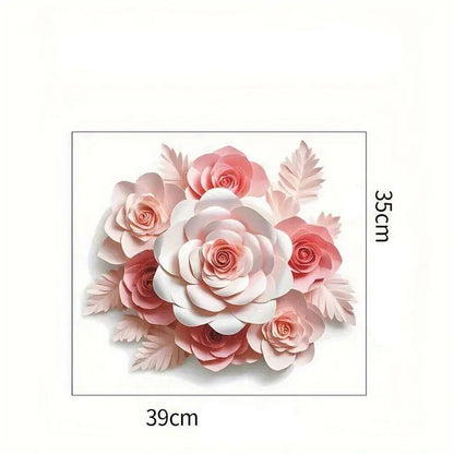 Väggdekor Tredimensionell rosa blomma