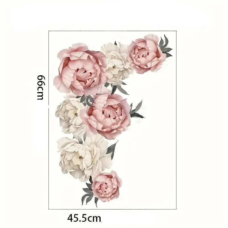 Pionblomma väggdekor - Romantisk blomdesign - Elegant växtmotiv - Väggdekorshopen	
