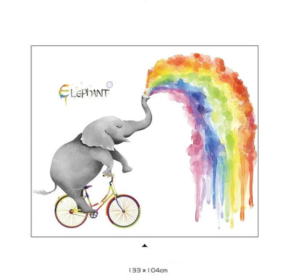 Cyklande elefant väggdekor - Lekfull design - Barnrumsdekor - Väggdekorshopen	