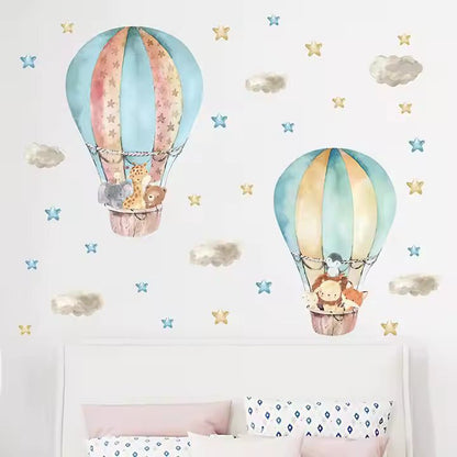 Djur i luftballonger väggdekor - Äventyrlig design - Barnrumsdekor - Väggdekorshopen	
